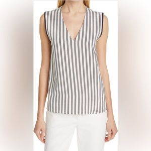 Judith & Charles Arthur Stripe Silk Blouse Sz 2